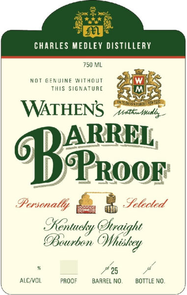 Bourbon Wathens Barrel Proof Skurnik Selection  Barrel 105 Charles Medley Distillery