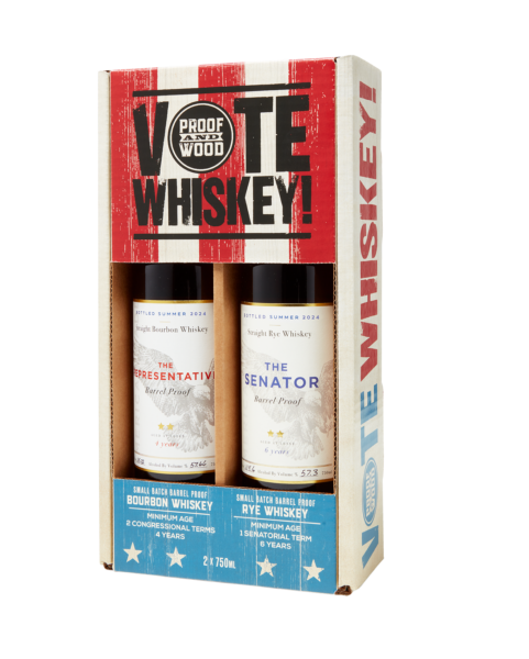 Vote Whiskey Pack 1btl each Senator and Representative Proof and Wood