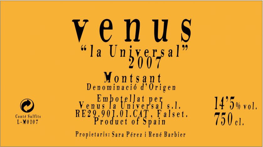 Montsant Tinto Venus Venus La Universal