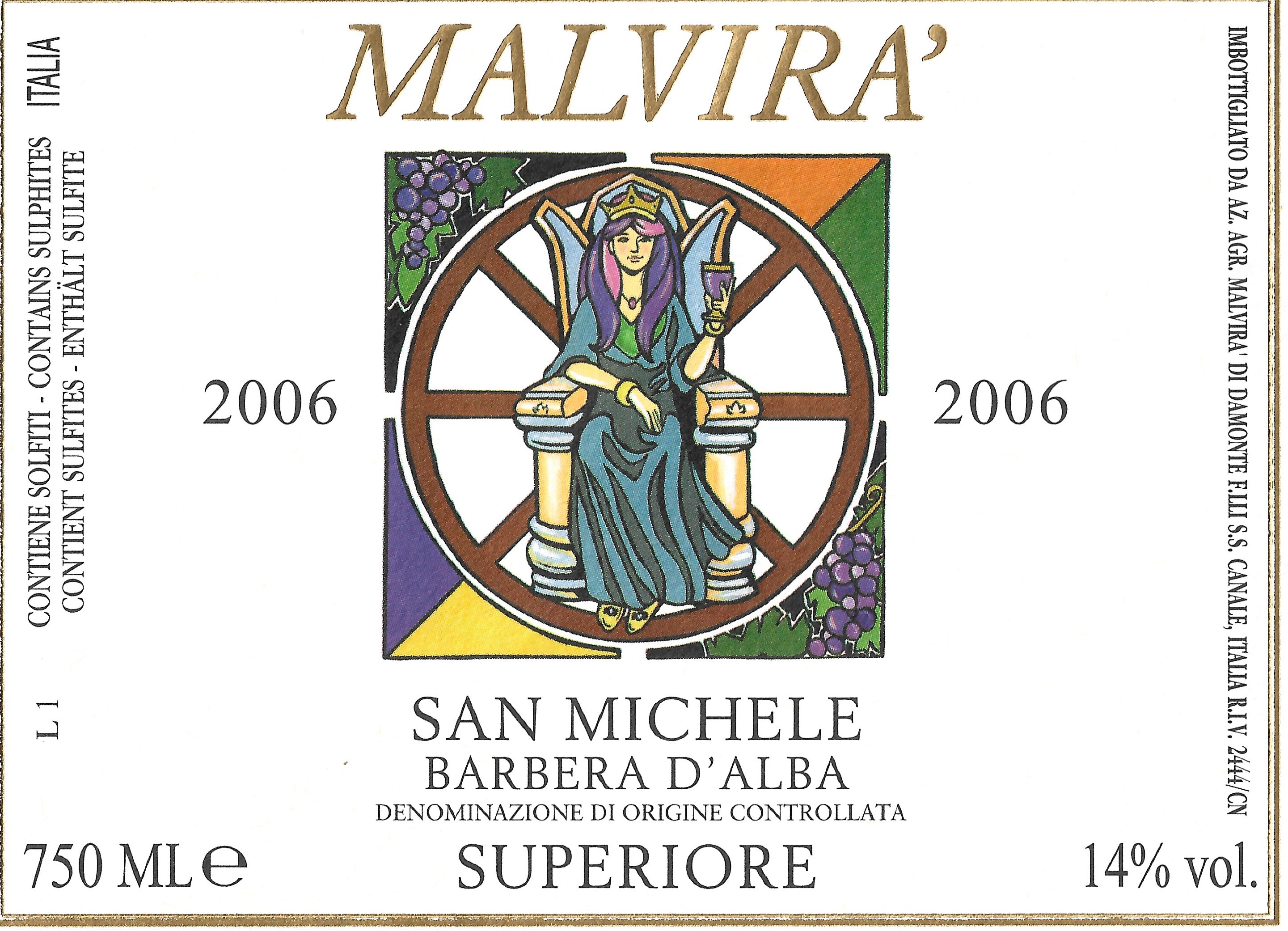 Barbera d Alba Superiore San Michele Malvir Skurnik Wines