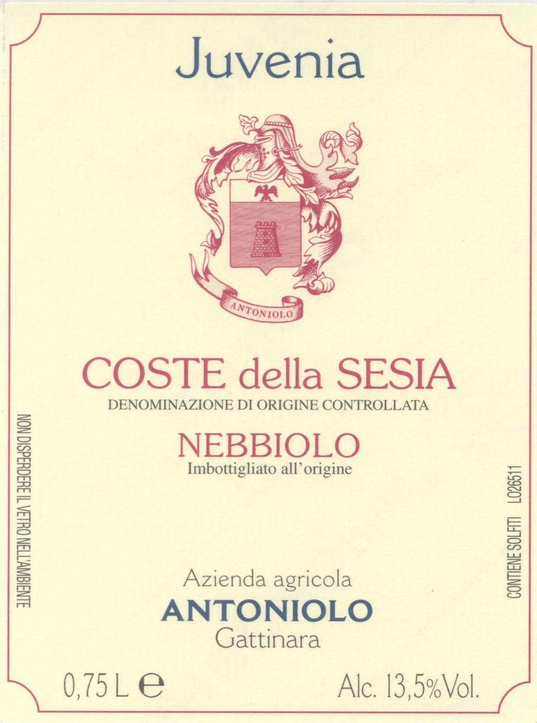 Nebbiolo Coste della Sesia Juvenia Antoniolo Skurnik Wines