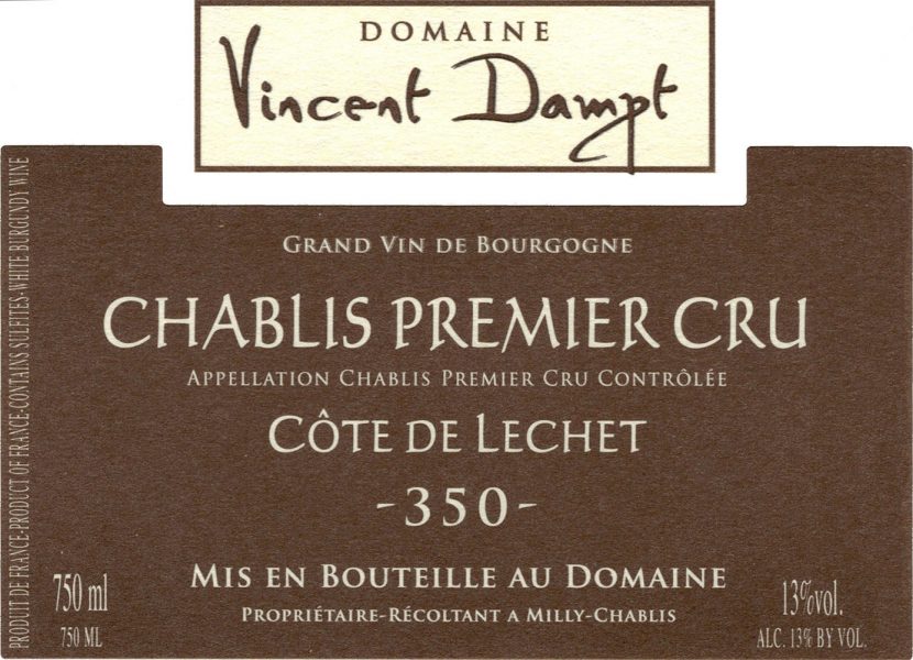 Chablis 1er Cte de Lchet 350 Domaine Vincent Dampt