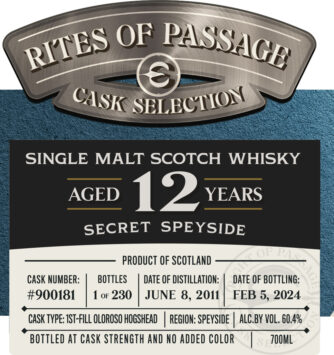 Single Malt Scotch Whisky, 'Secret Speyside 12 Year'