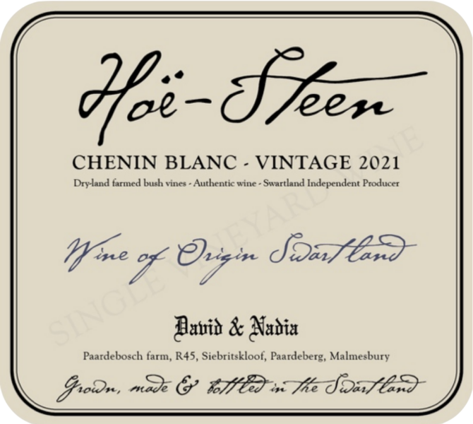 Chenin Blanc HoeSteen David  Nadia Sadie