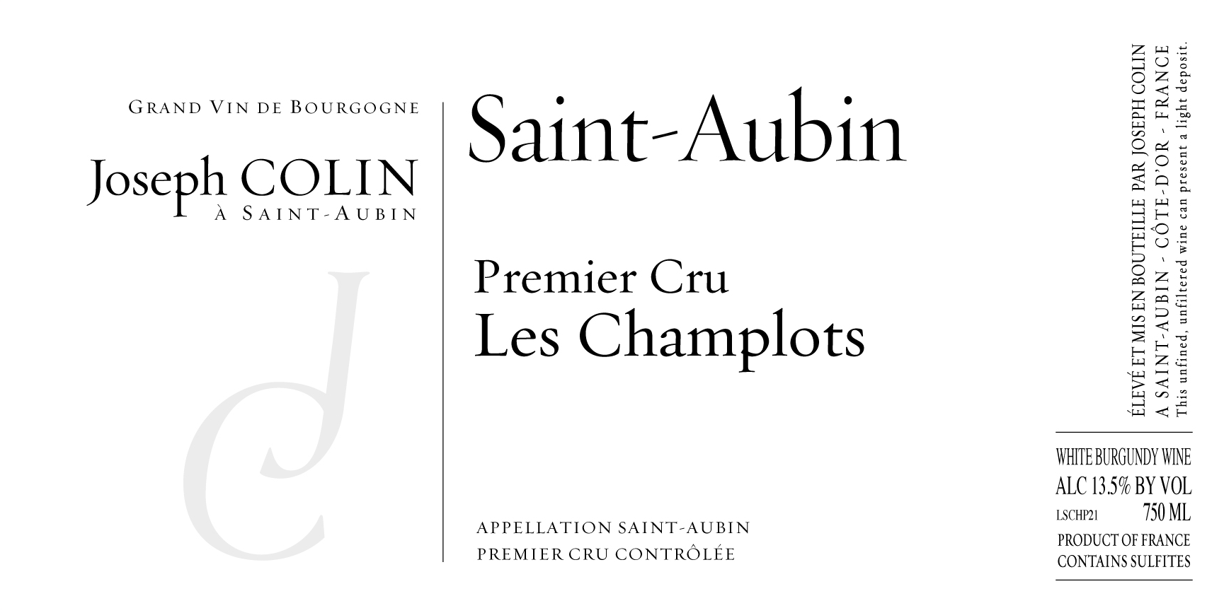 Saint Aubin Er Les Champlots Joseph Colin Skurnik Wines Spirits