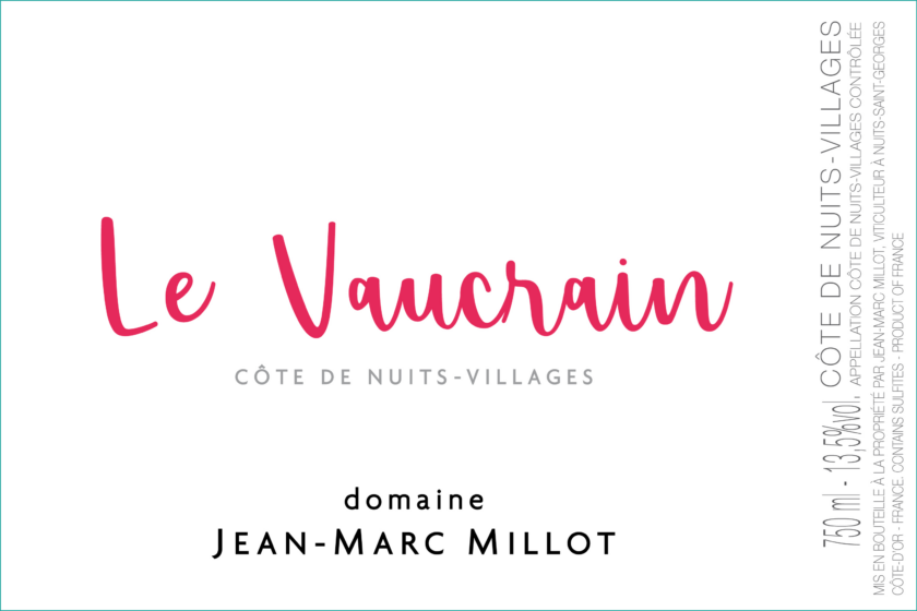 Cote de Nuits Villages Le Vaucrain Domaine JeanMarc Millot