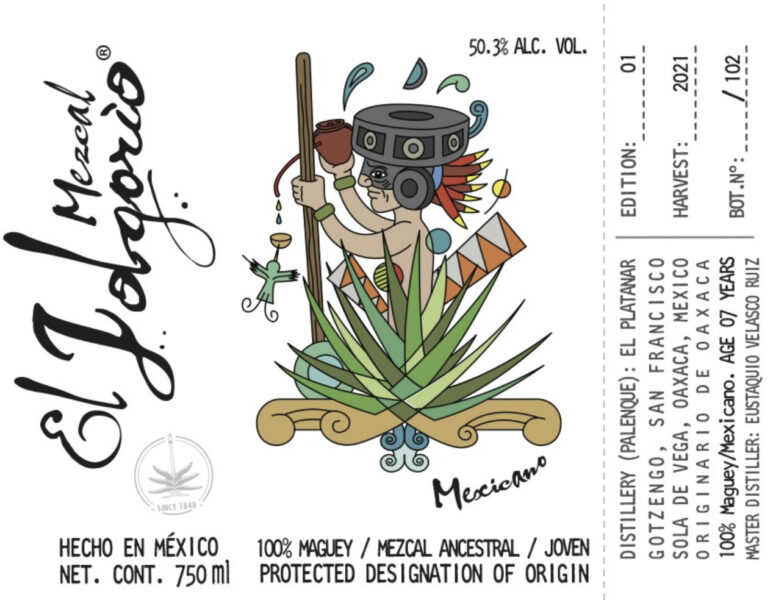 Mezcal Ancestral Mexicano Eustaquio Velasco Ruiz El Jolgorio